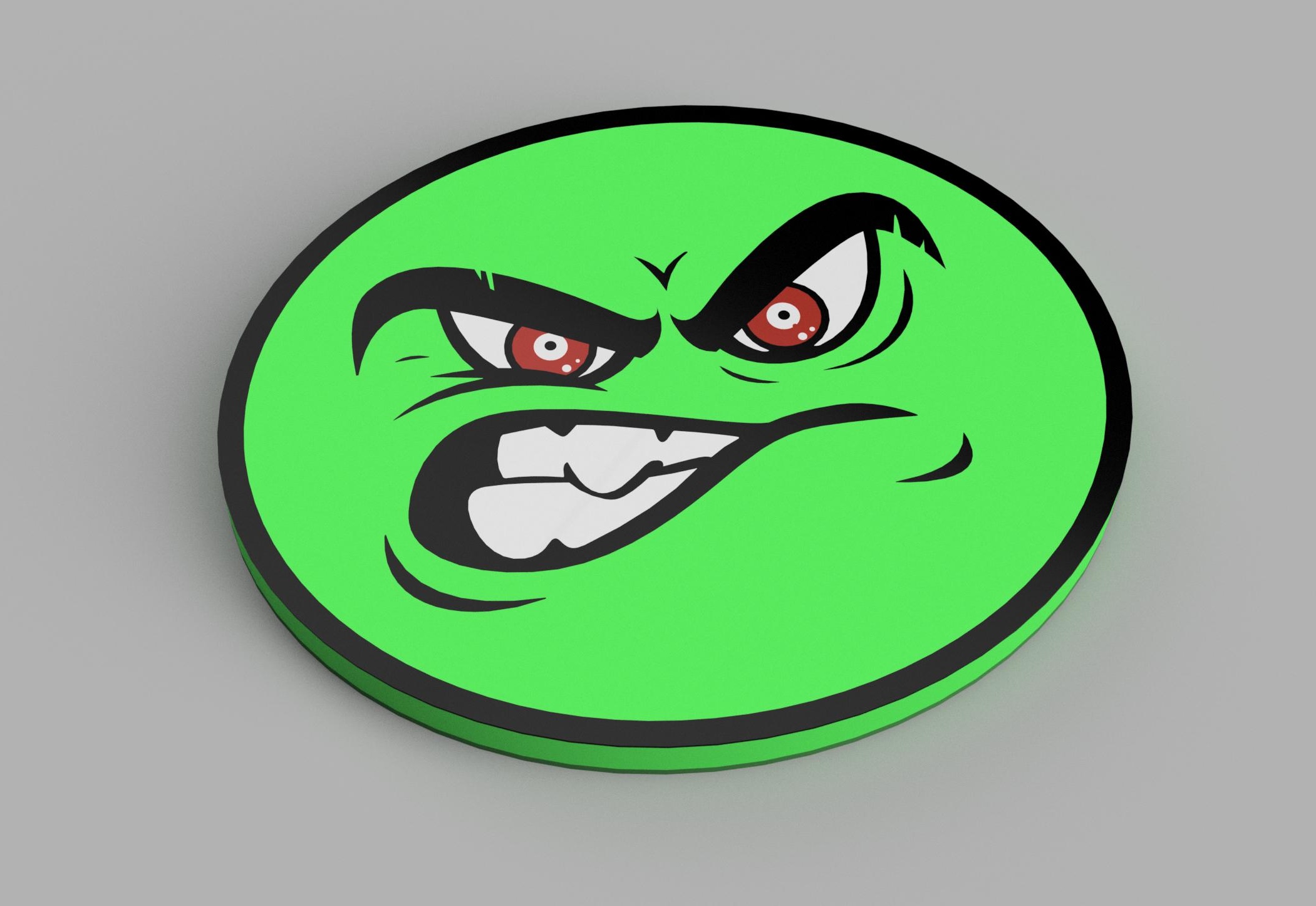 Fridge Magnet Angry Face