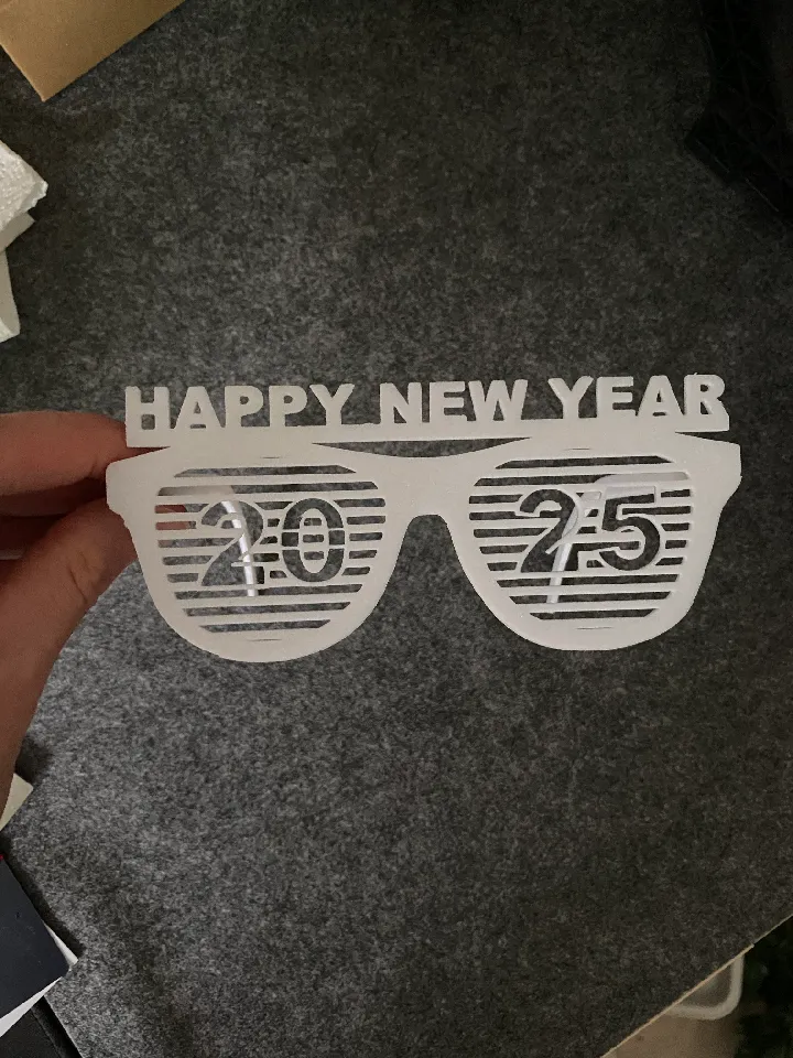 Happy New Year 2025 Glasses by Nico3D Download free STL model