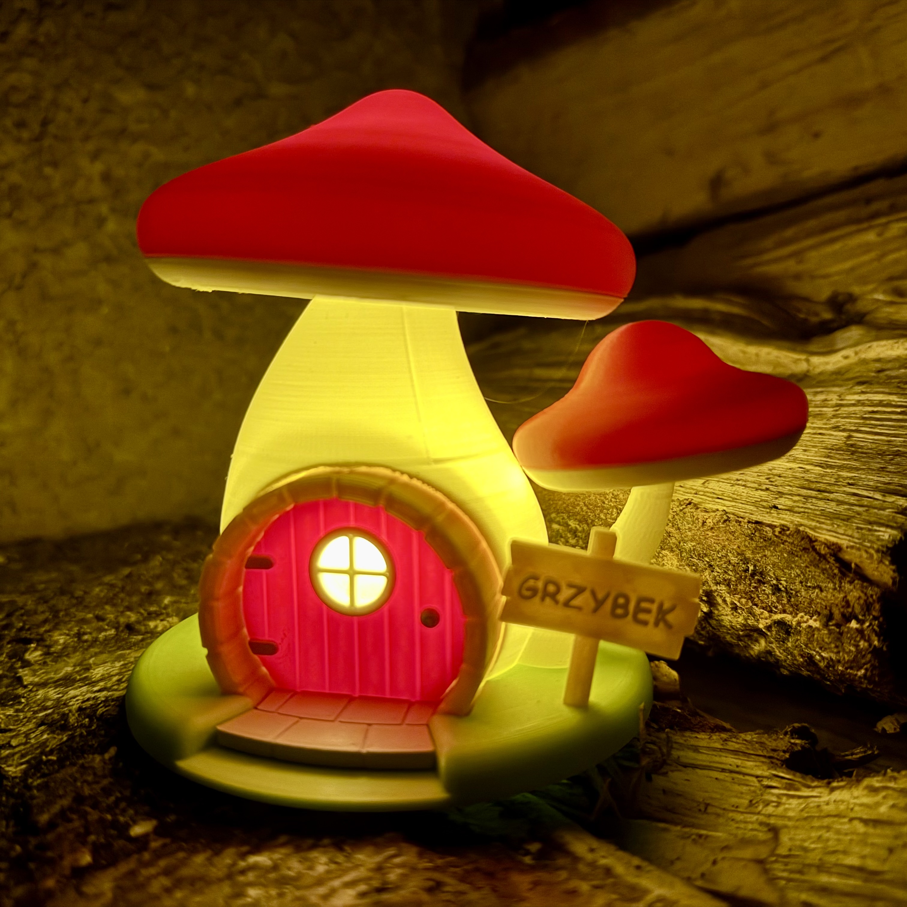 Mushroom Fairy-House for Christmas Village //  Grzybowy domek