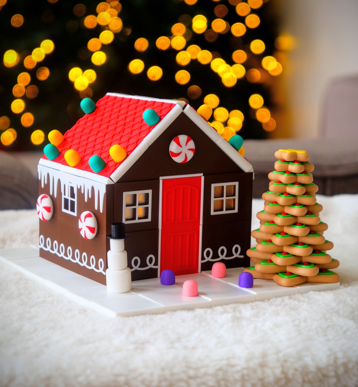 Magnetic Tile Gingerbread House