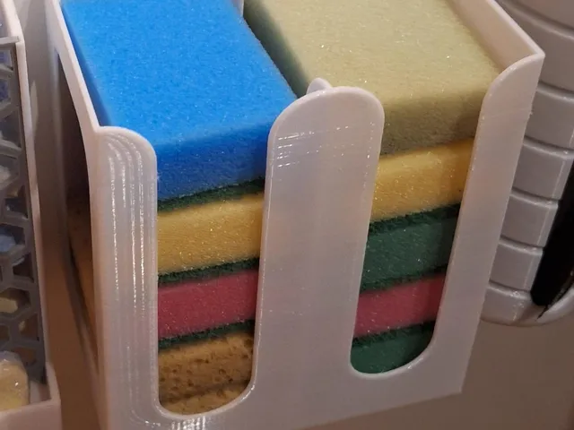 Dual-Stack Sponge Holder β Wall or Cabinet Mount
