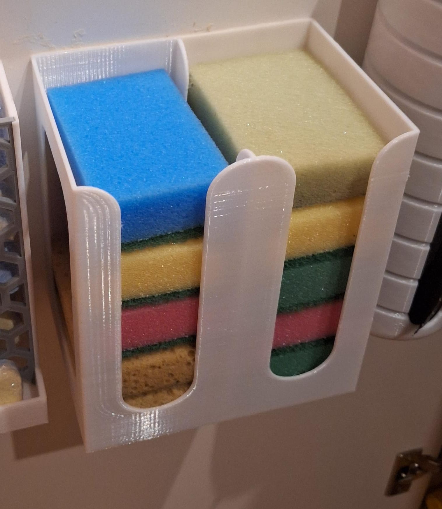 Dual-Stack Sponge Holder – Wall or Cabinet Mount