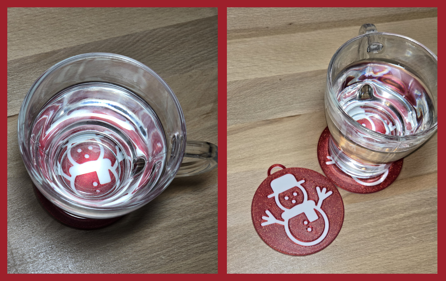 Festive Snowman Coaster & Ornament Set - 3D Printable Holiday Decor