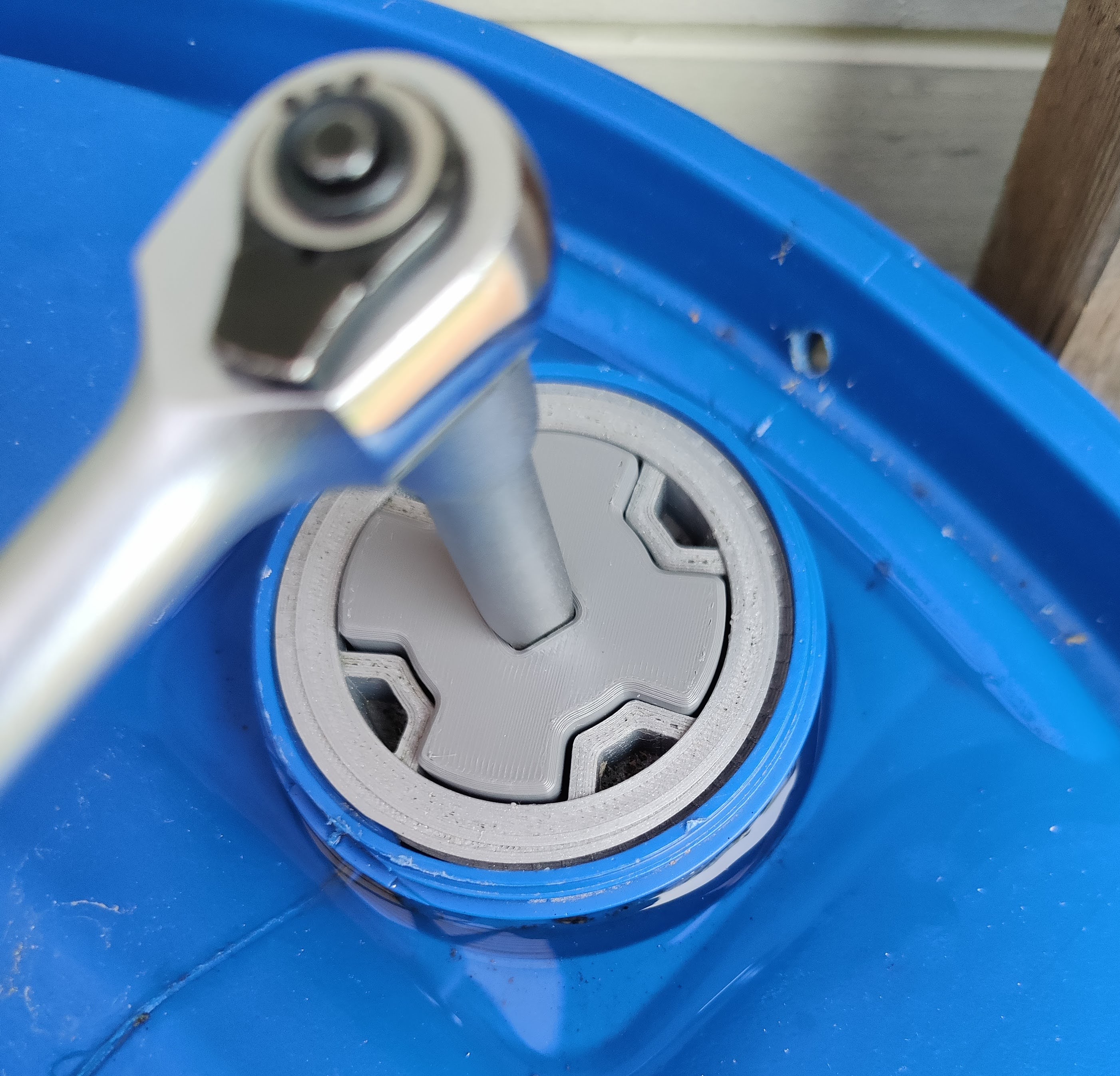 Plastic barrel cap socket wrench adapters