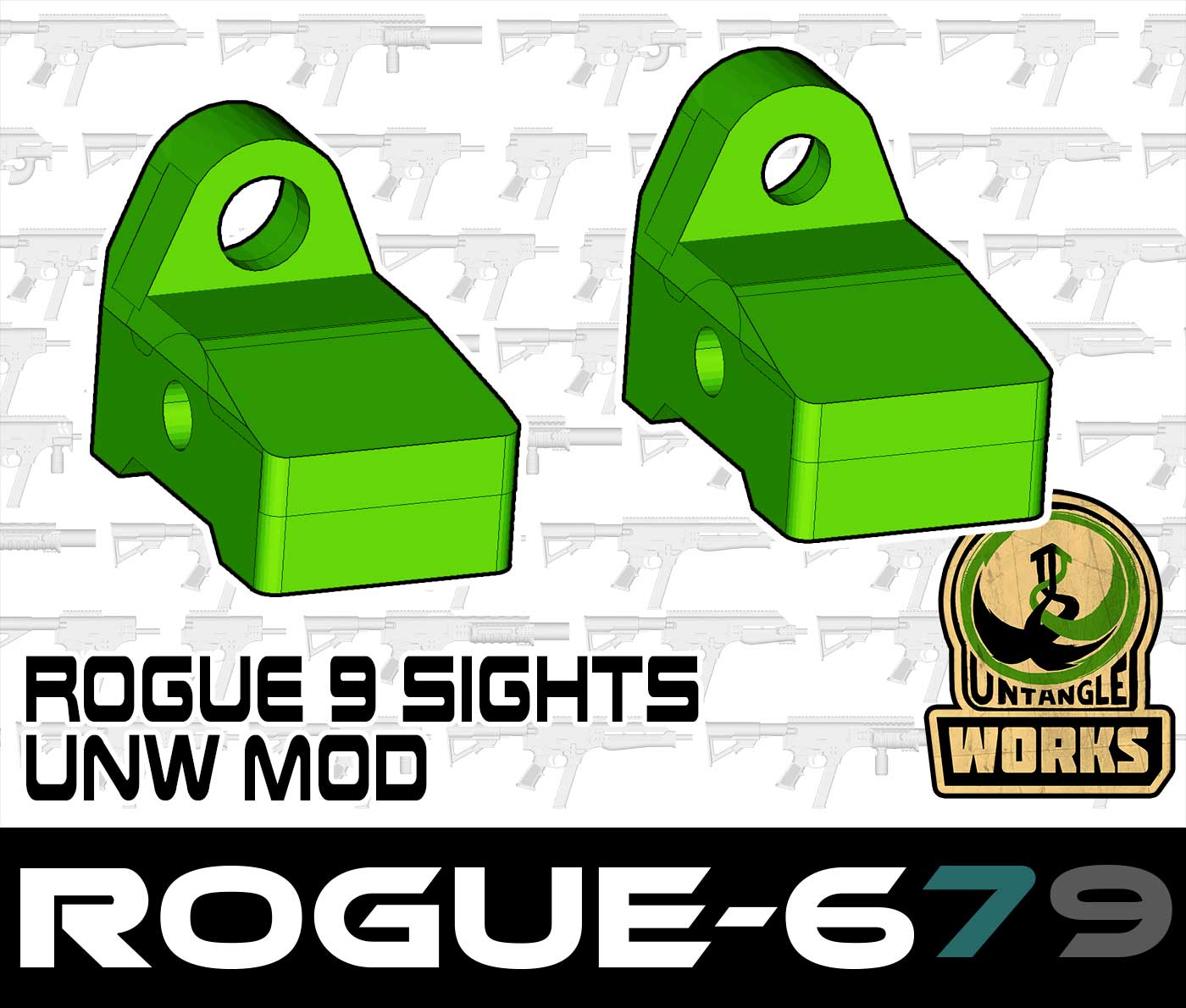 rogue-9 modded rear sights by UNW
