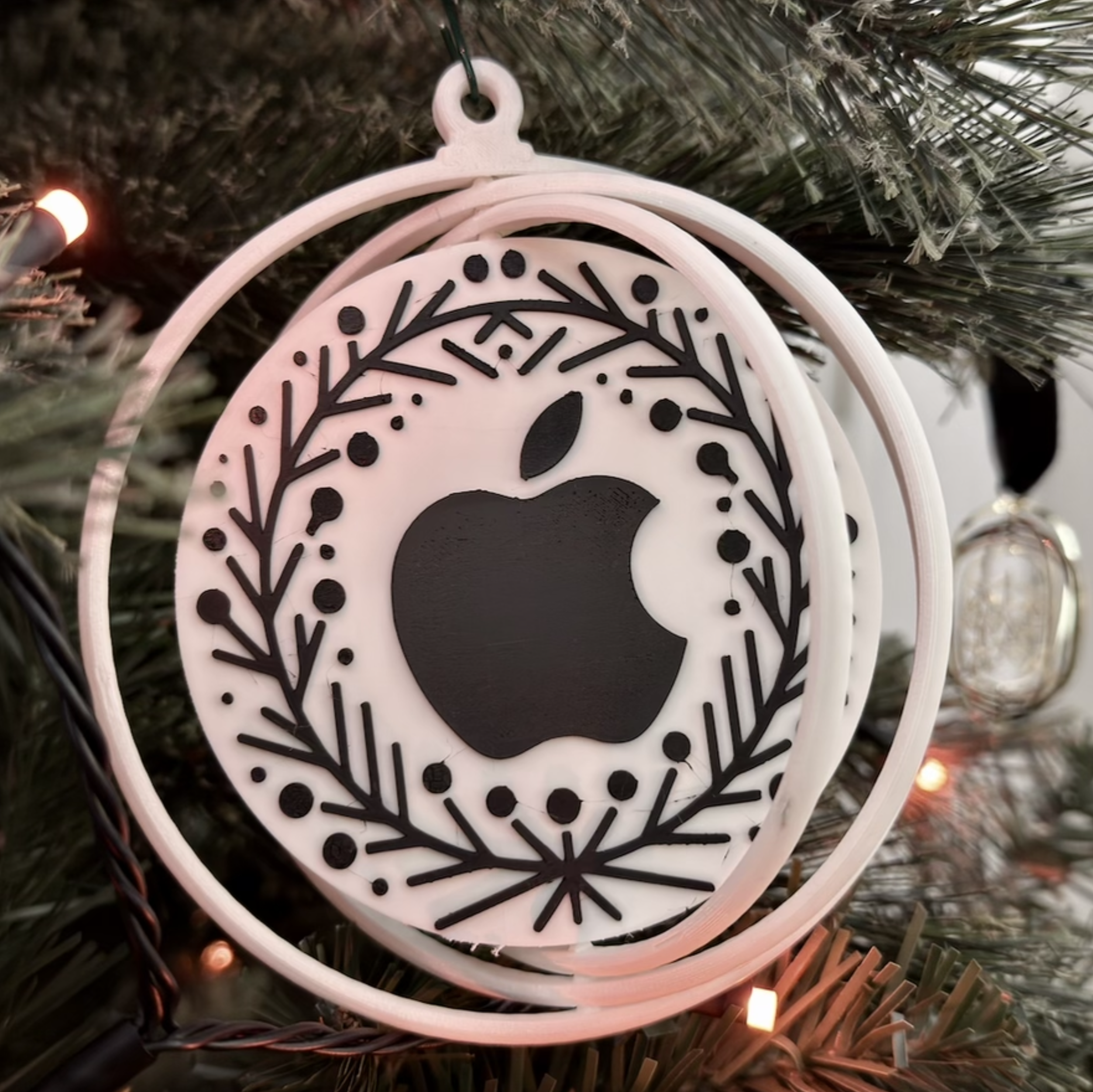 Articulated Apple Logo Ornament