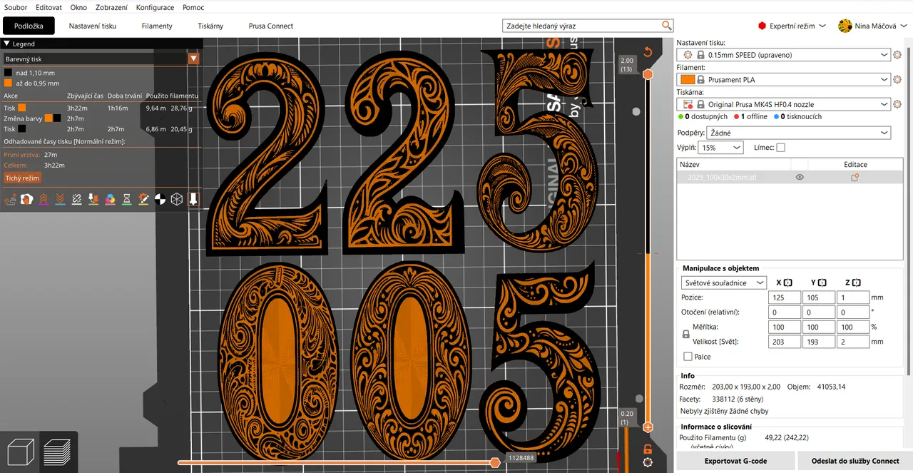 Inscription: 2025 by Nina Máčová | Download free STL model | Printables.com