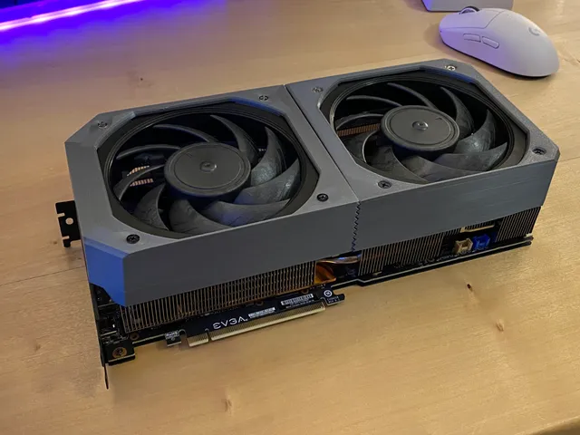 Fan shroud for EVGA RTX 3080 FTW3 Ultra Gaming to fit 2x 120mm fans