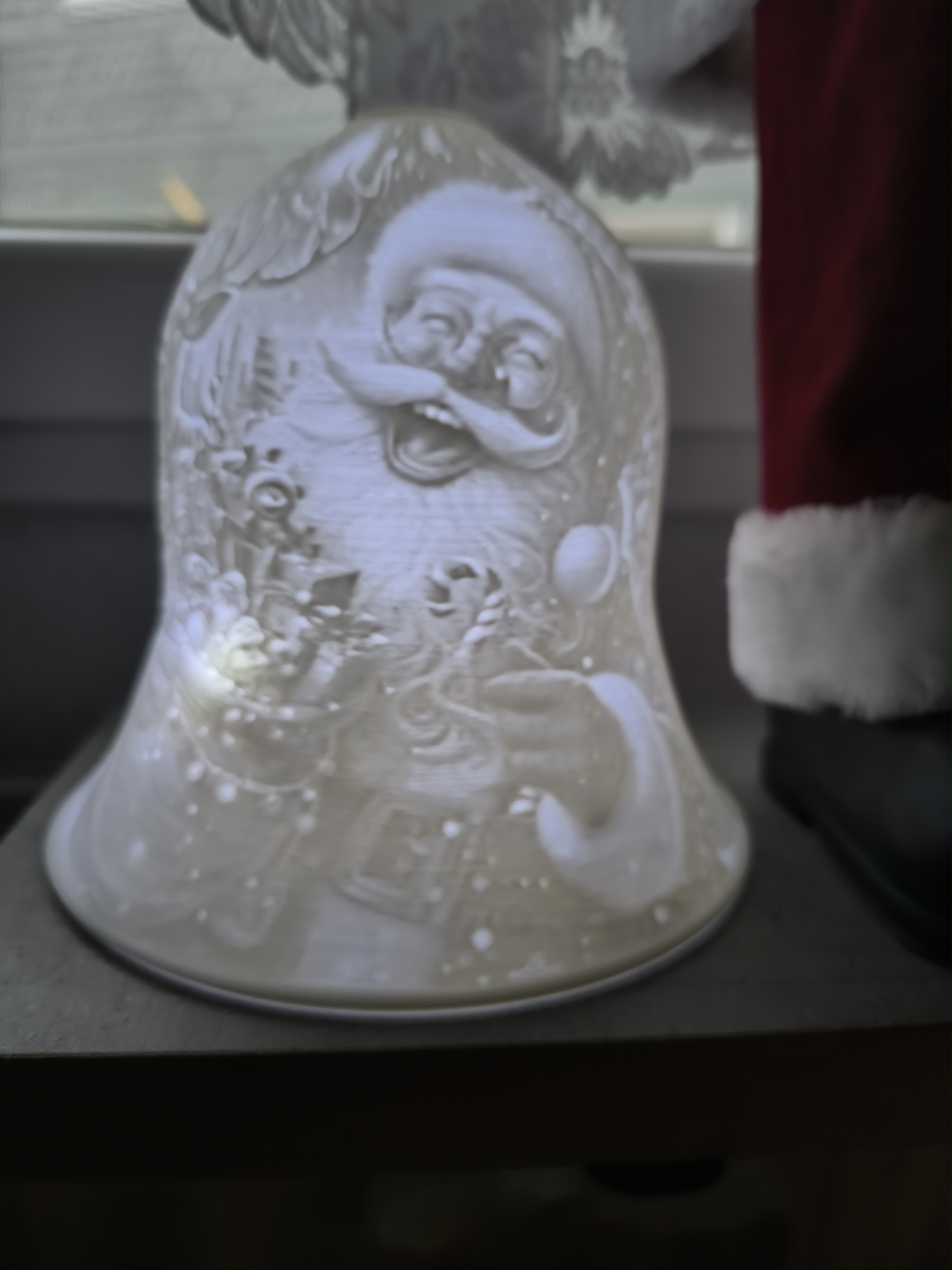 Lithophane Glocke Lachender Santa