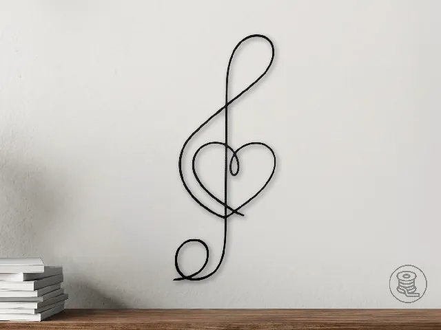 Musical Note Heart Wall Art