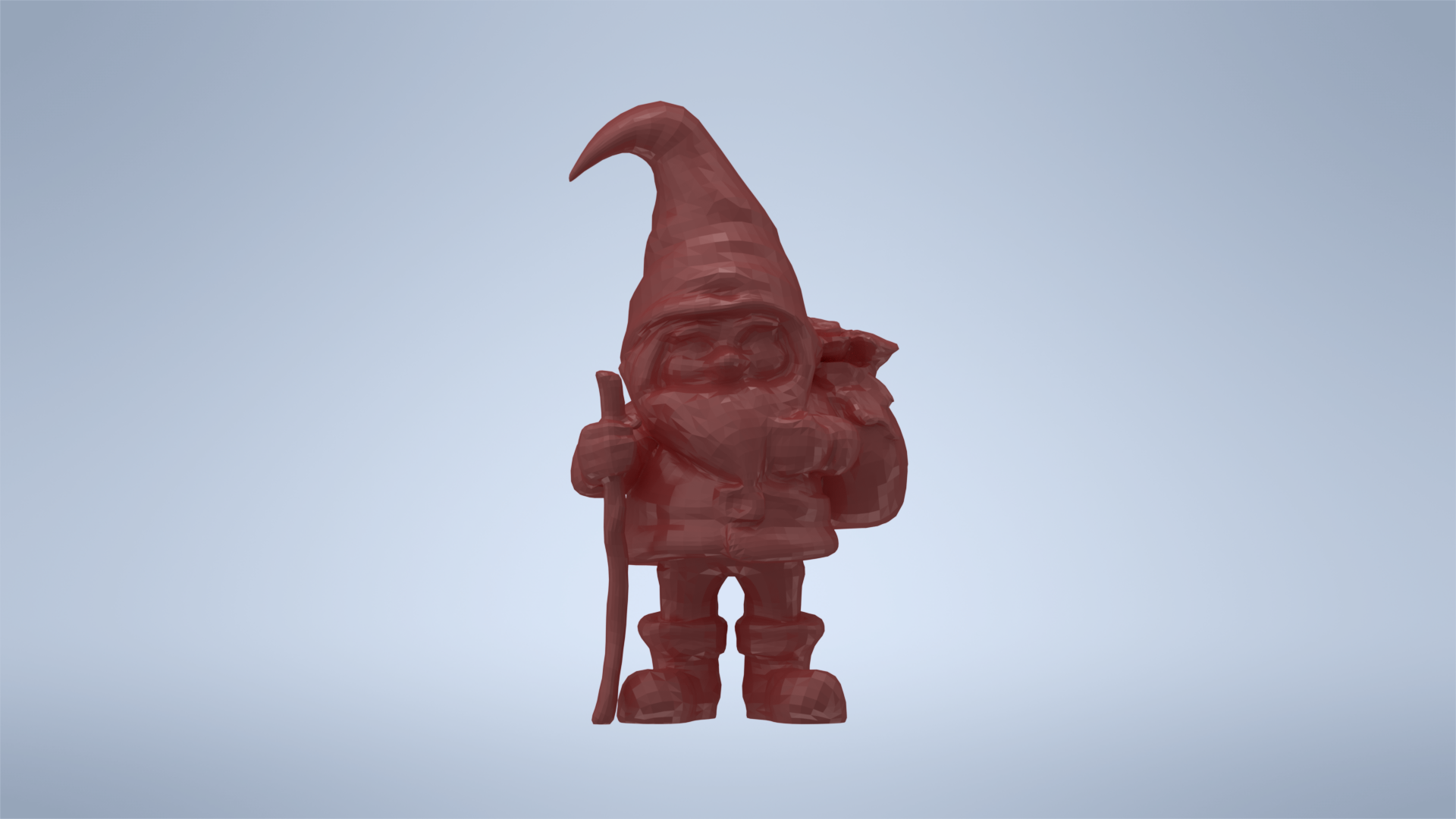 Christmas gnome is hiking