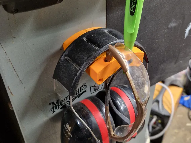 Wall - Mounted Headset & Safety Glasses Holder
