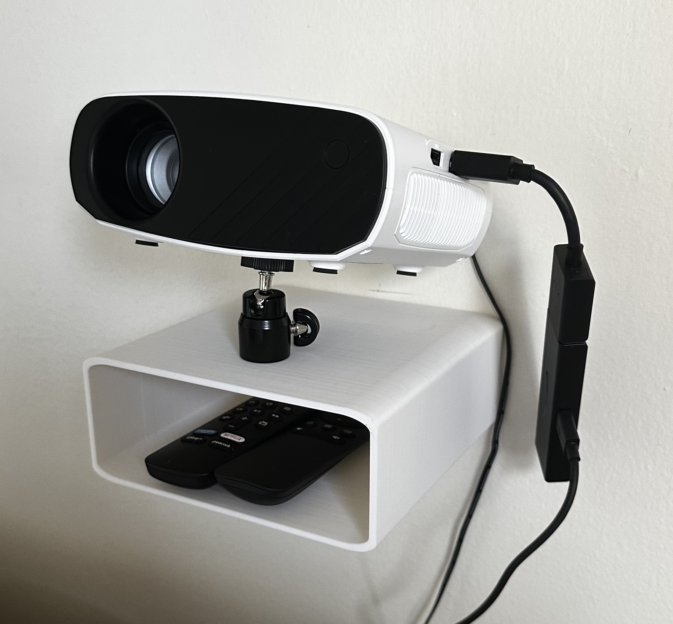 Mini Projector Shelf with Remote Holder