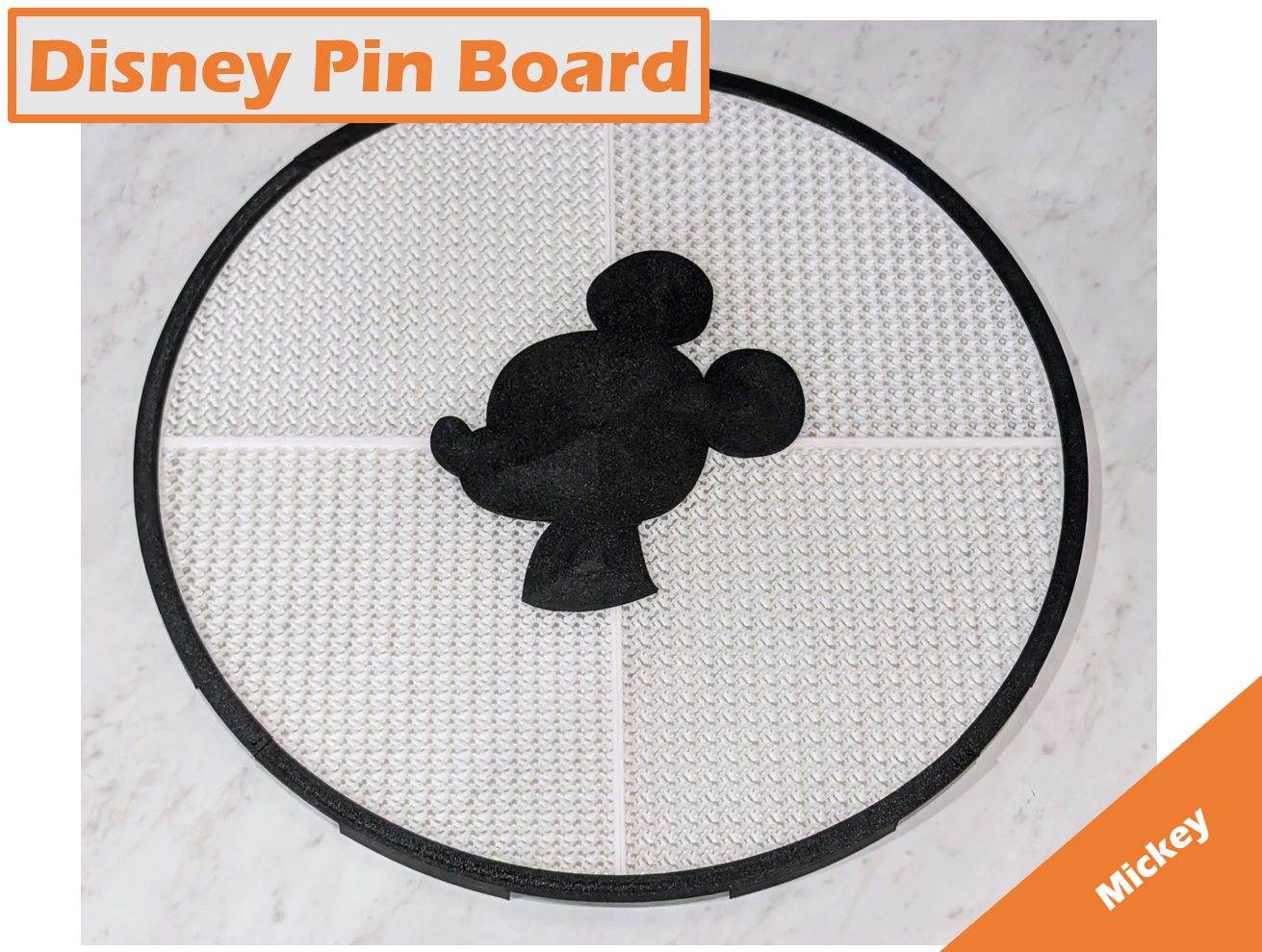 Disney Pin Board (Round), with Mickey Silhouette