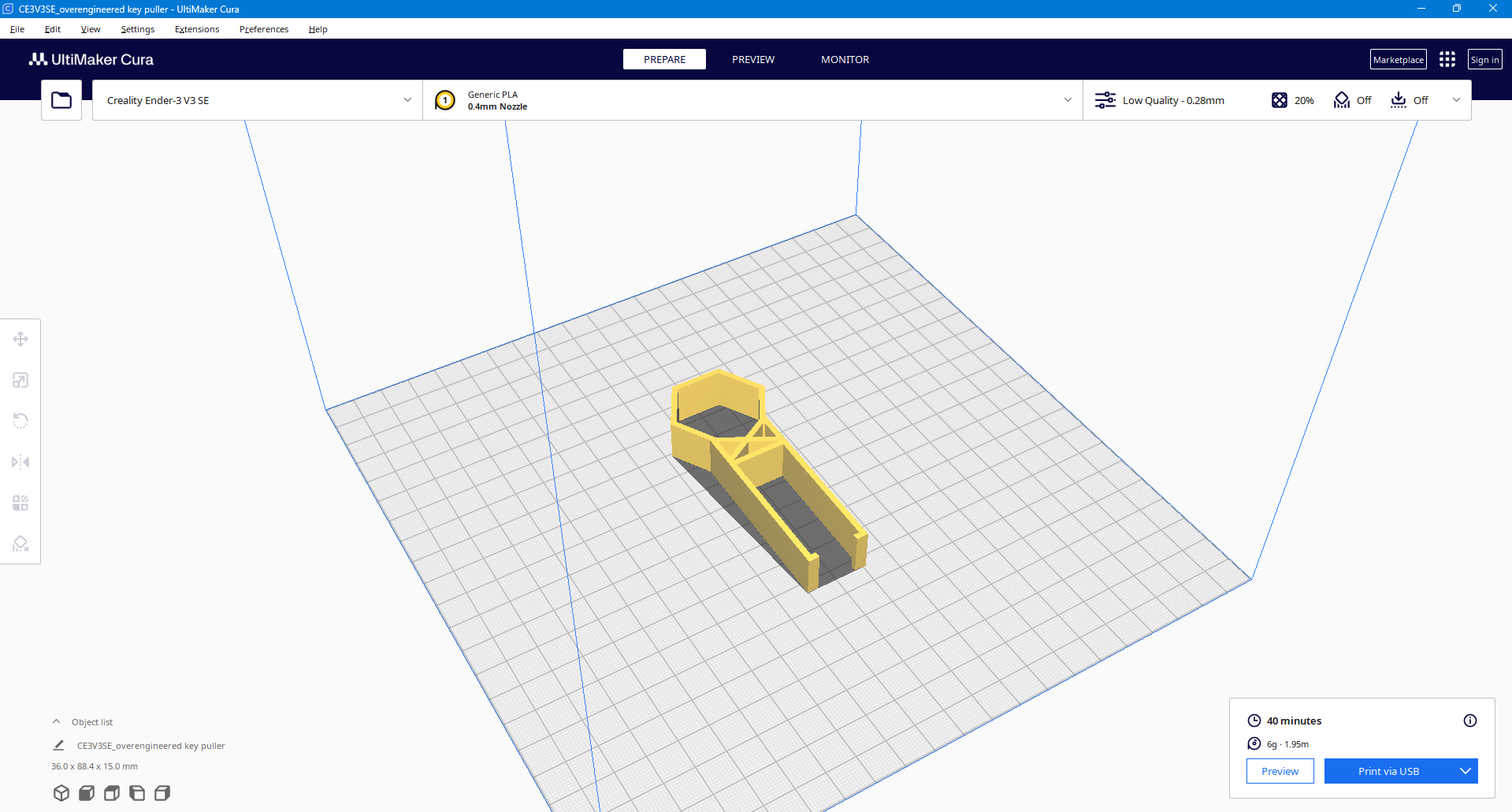 Miniatura 4 do modelo 3D Overengineered key puller