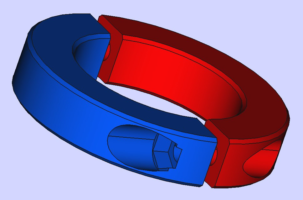 Stellring geteilt; Split adjusting ring; DA 75 x DI 48 x H 15, M6, Klemmring, clamping ring