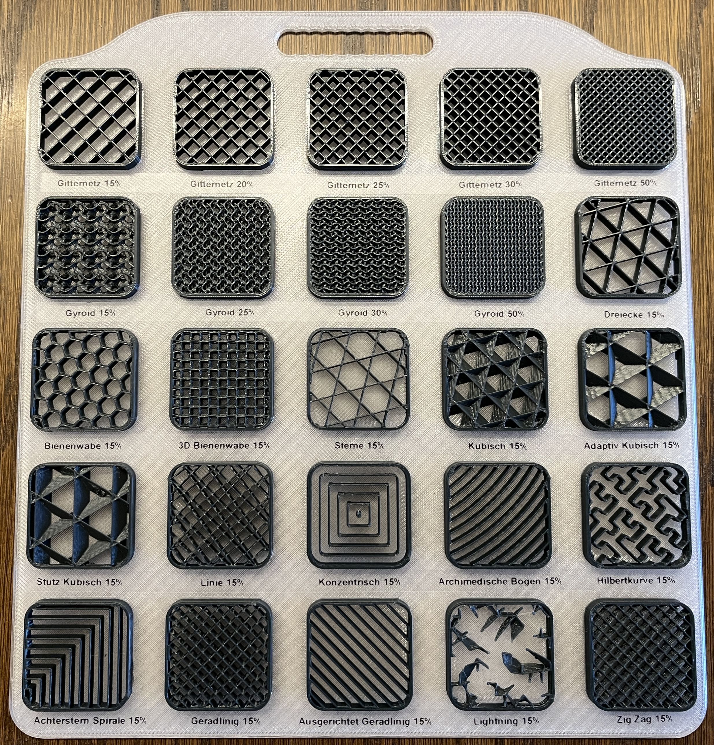 Musterplatte - Prusa Infill
