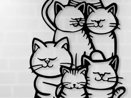 WhimsyCat Cat Silhouette Wall Art
