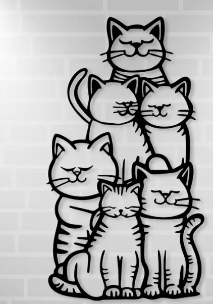 WhimsyCat Cat Silhouette Wall Art