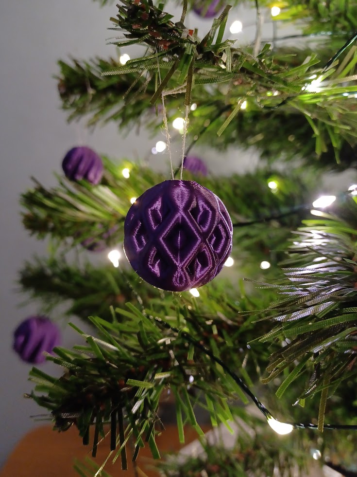 A tiny diamond pattern christmas tree ornament for tiny christmas trees