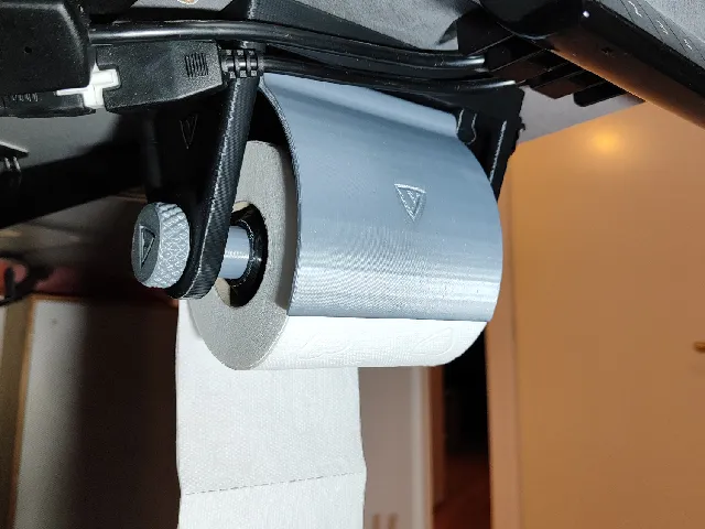 Toilet paper under desk holder