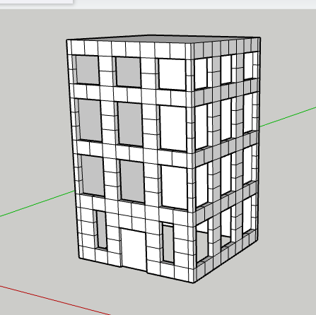 N scale four stories apartment building