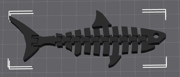 articulated shark keychain