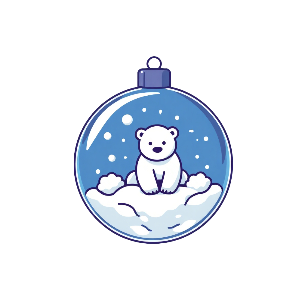 Polar bear Christmas bauble