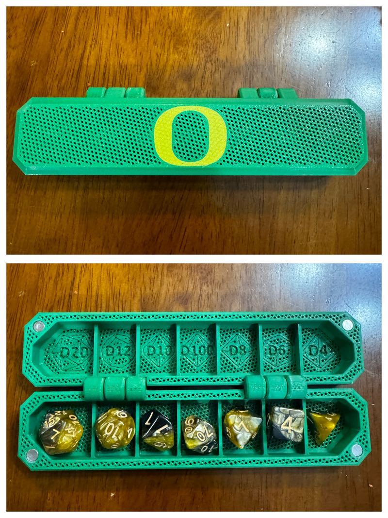 Oregon Ducks Inlay - Every Day Dice Carry (EDDC) Box with dice key