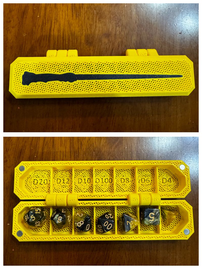 Harry Potter Wand Inlay - Every Day Dice Carry (EDDC) Box with dice key