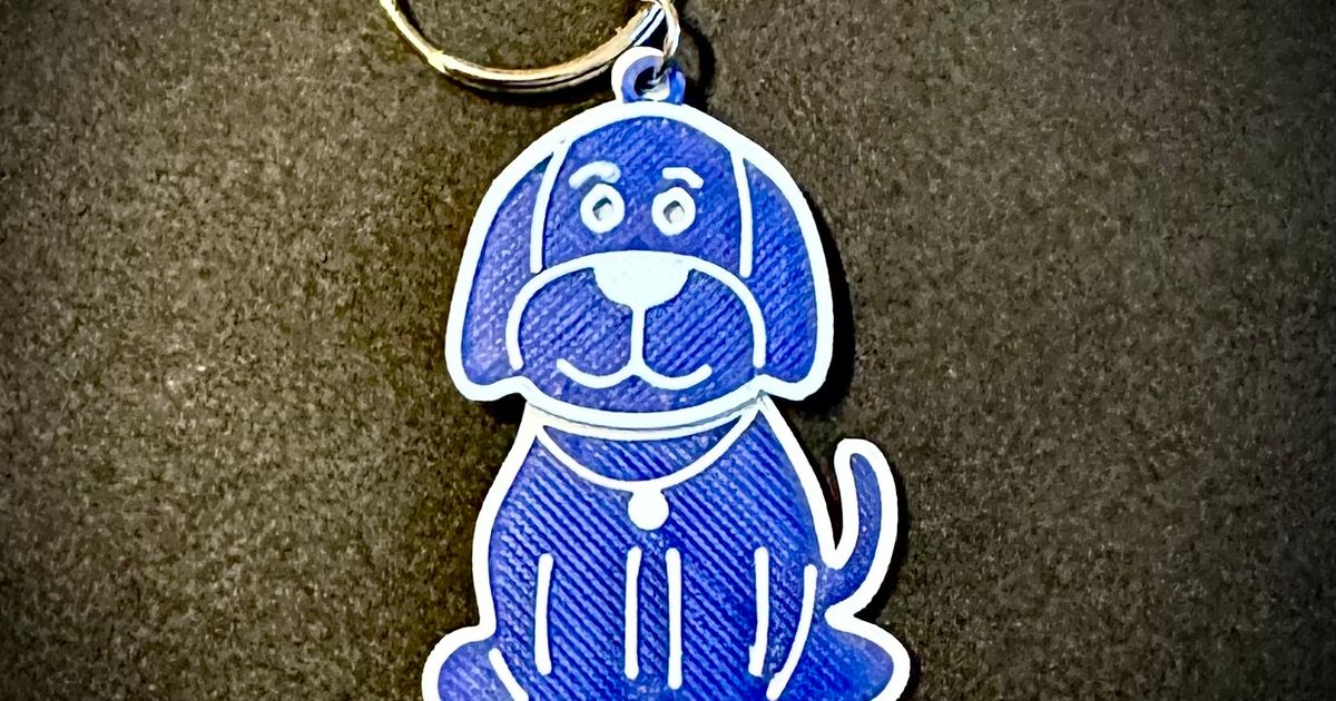 Dog Key Ring with Movable Head by cwlewis11 | Download free STL model ...