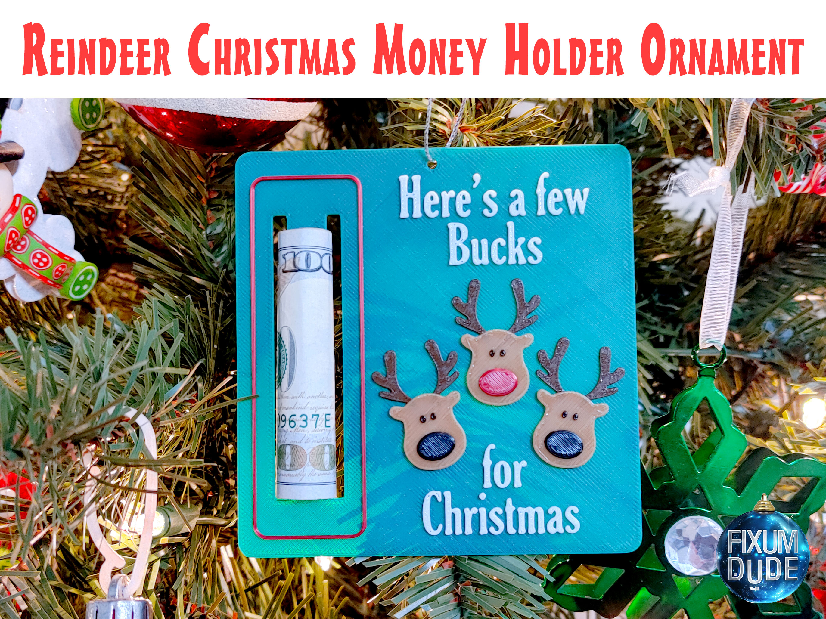 Reindeer Christmas Money Holder Ornament