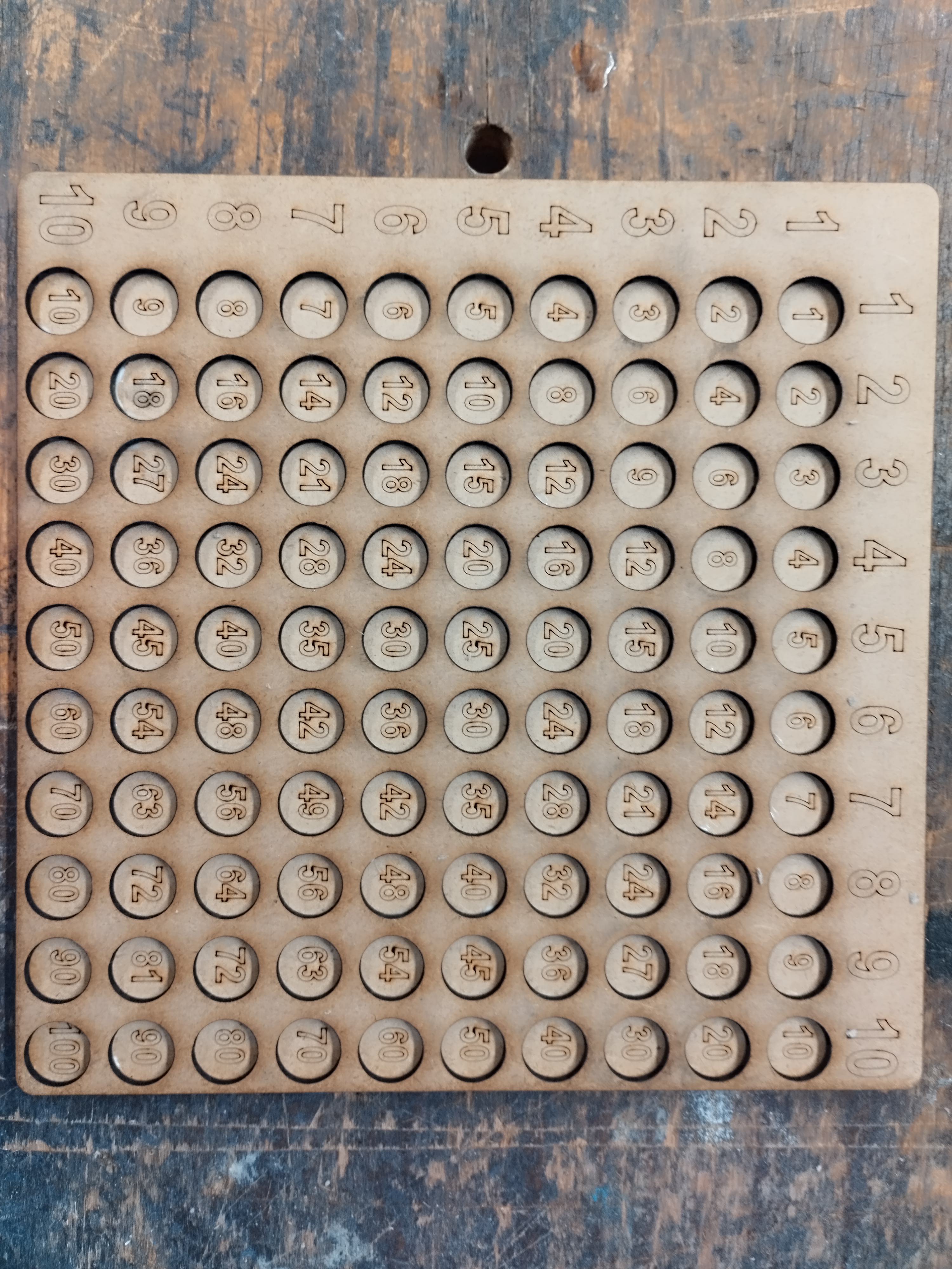 Multiplication table game - but with lasercutter
