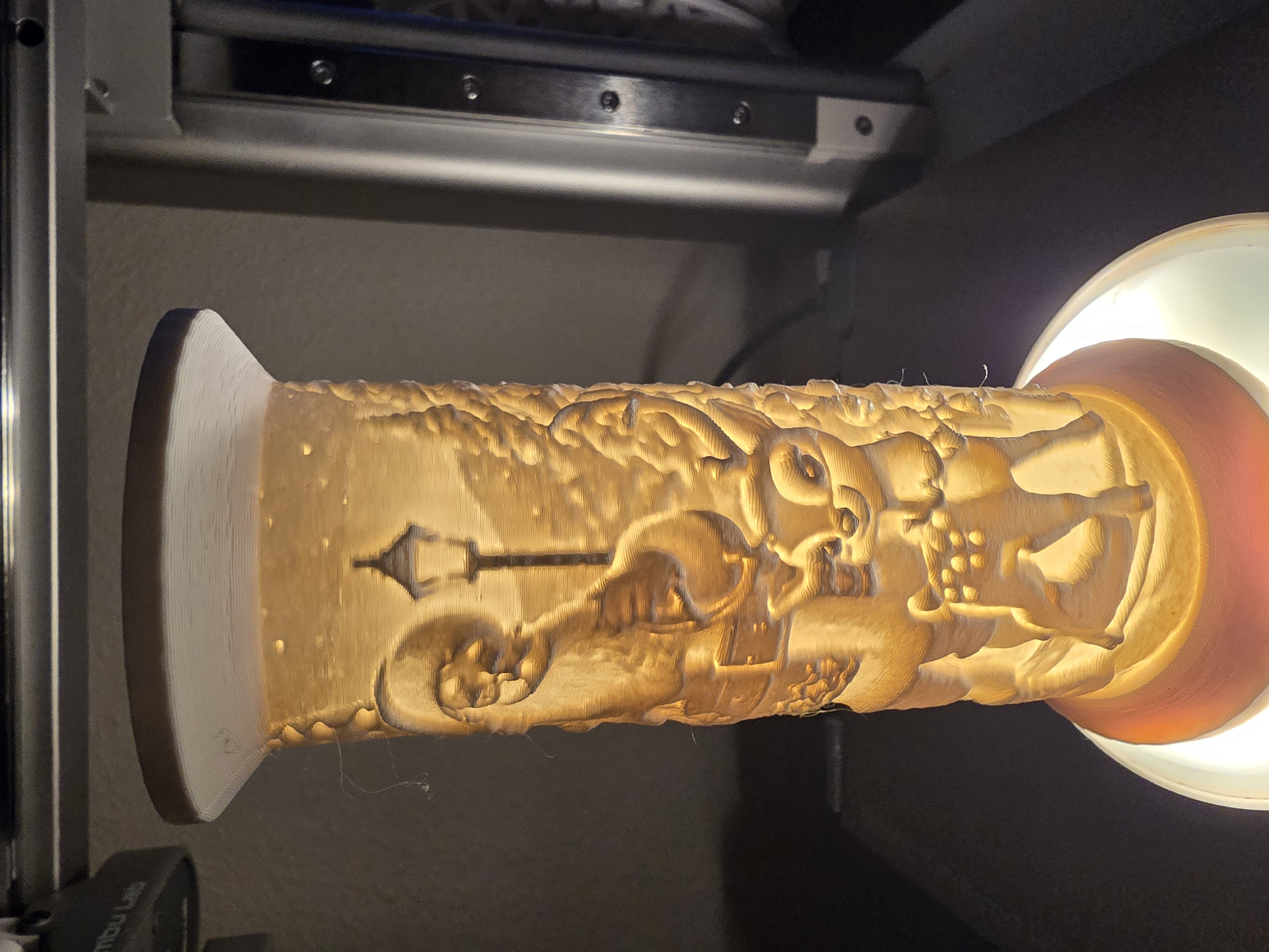lithopane santa with little deers