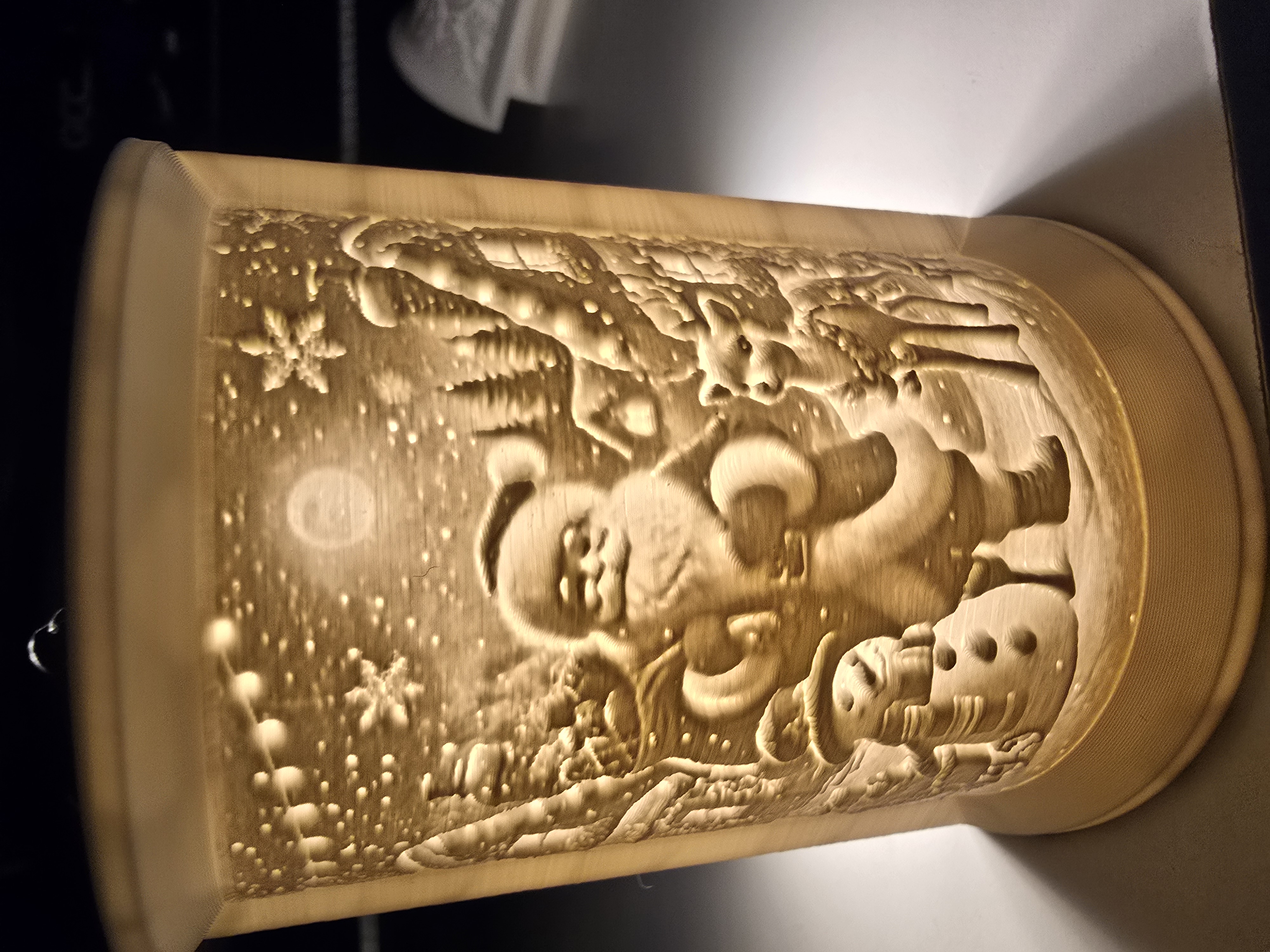 lithopane santa christmas with deers