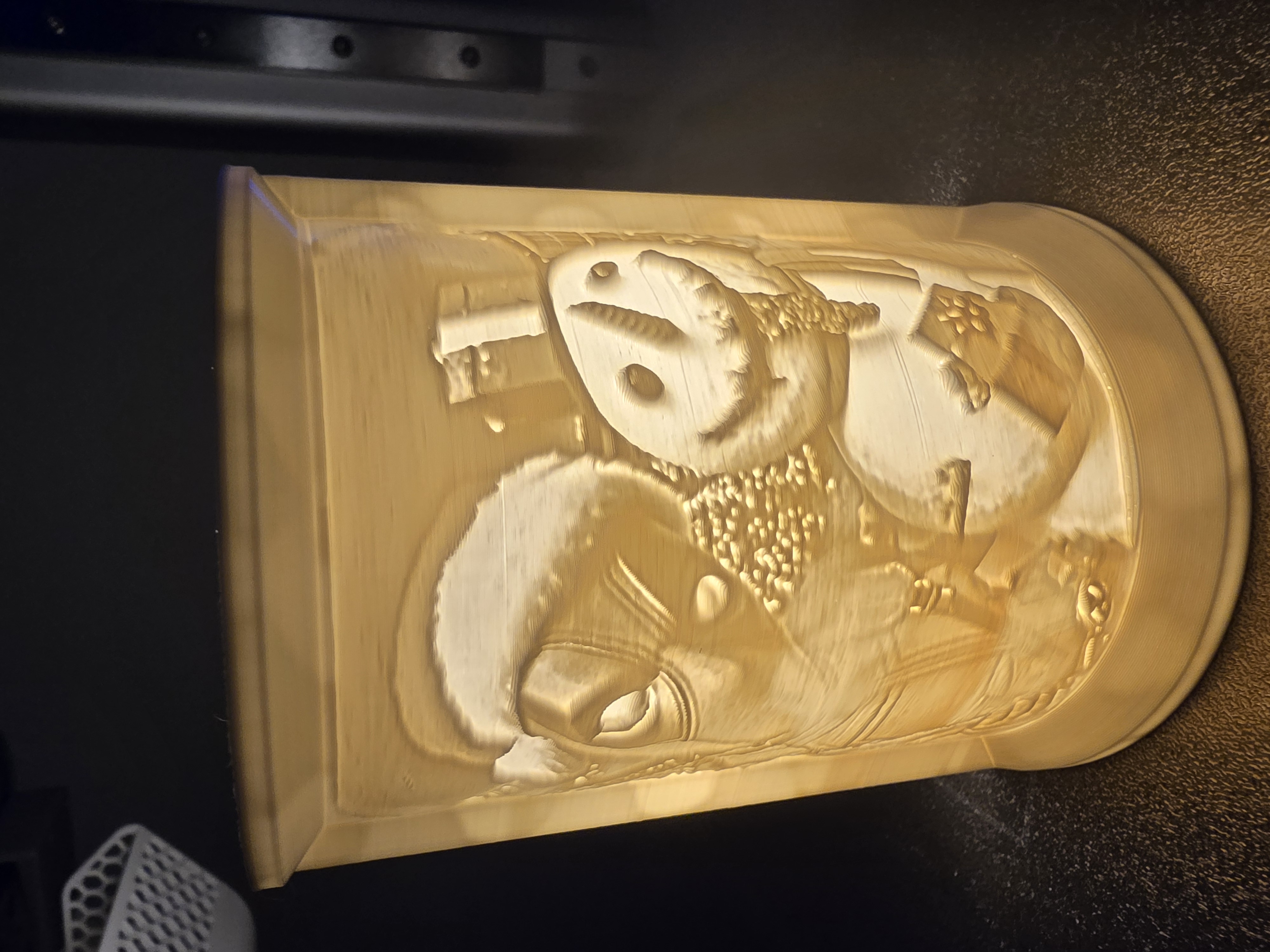 lithopane  deadpool with snowman