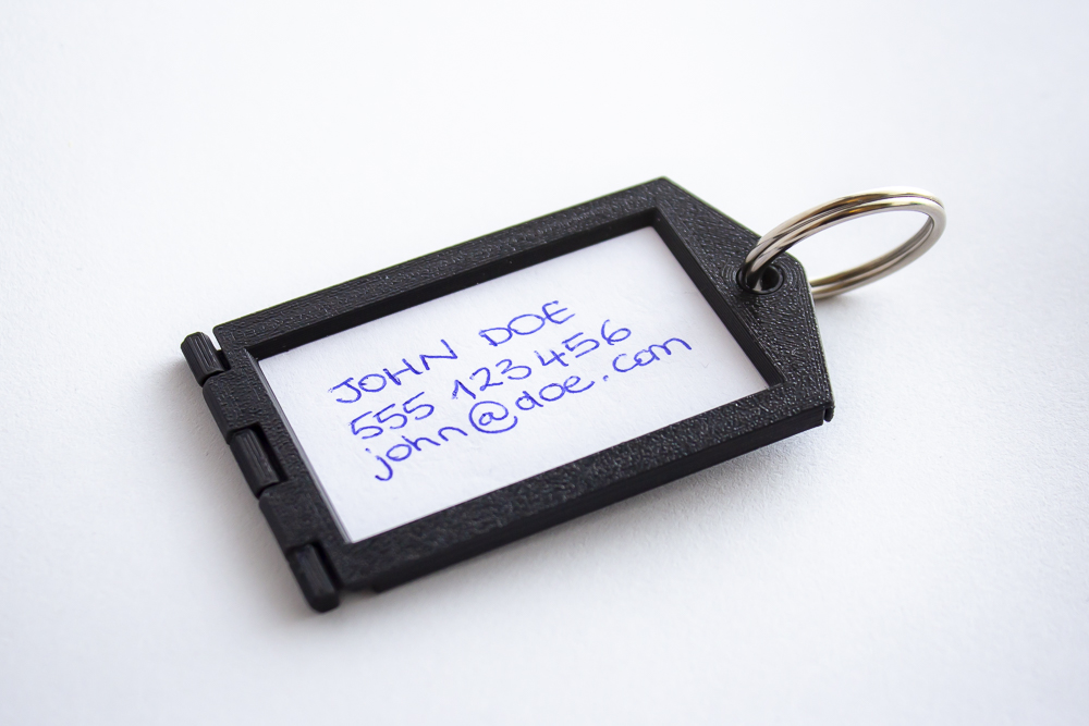 Travel Luggage Tag - Foldable Print in place design