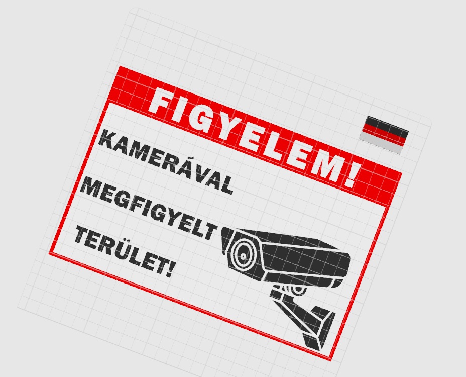 Miniatura 2 do modelo 3D Camera security sign - Hungarian