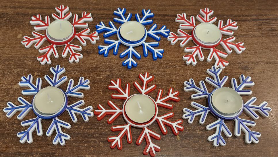 Christmas candle stand snowflake
