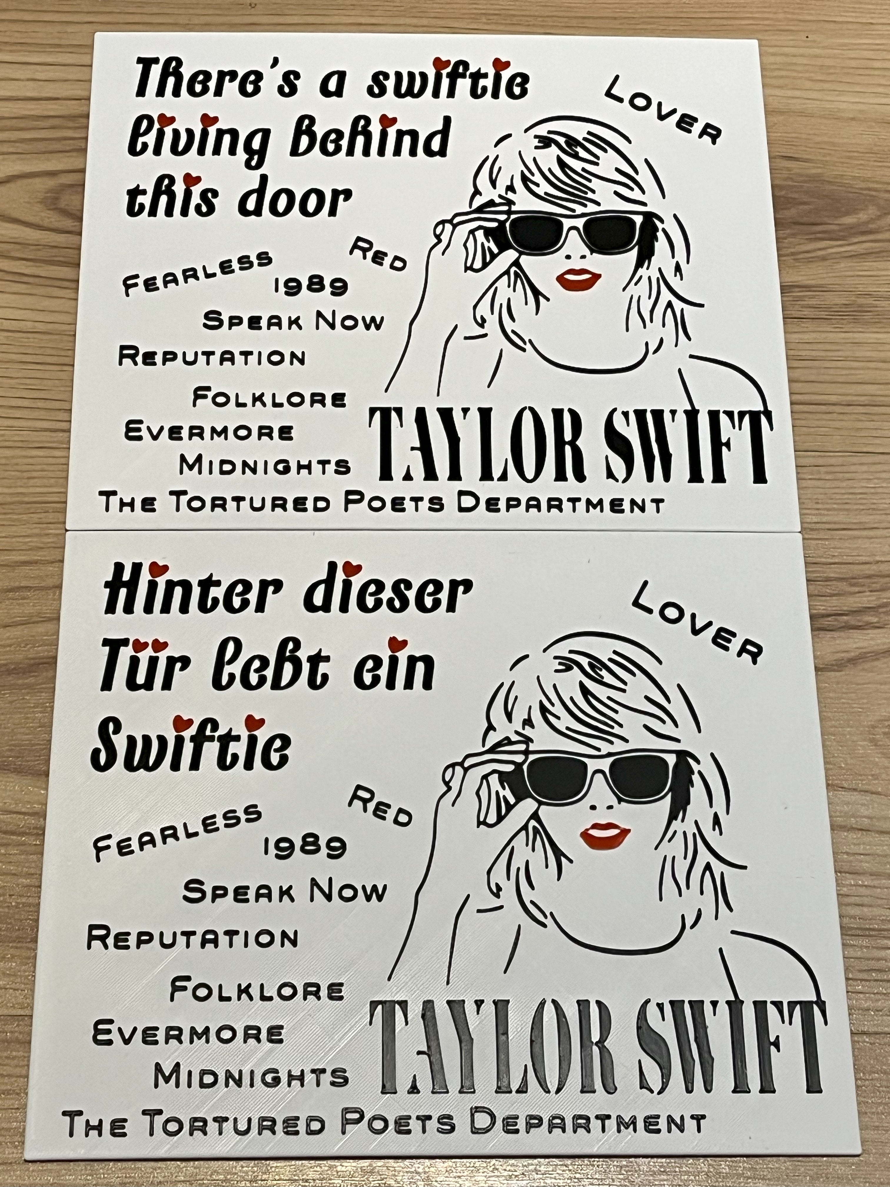 Taylor-Swift-Fan-Türschild - Deutsch & Englisch