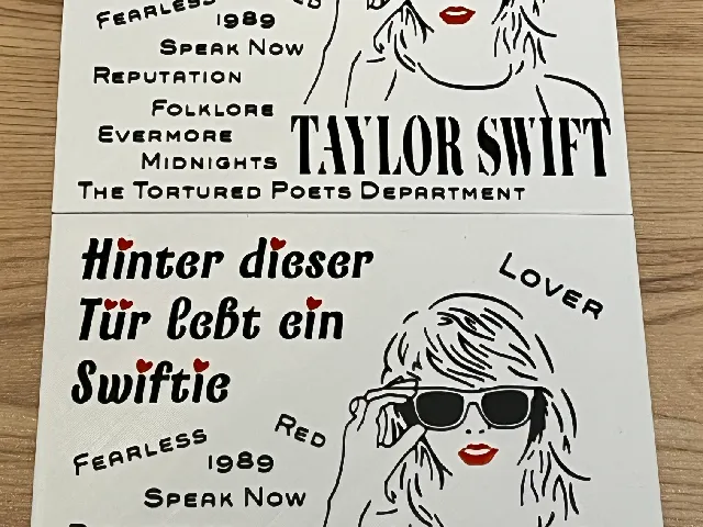 Taylor-Swift-Fan-Türschild - Deutsch & Englisch