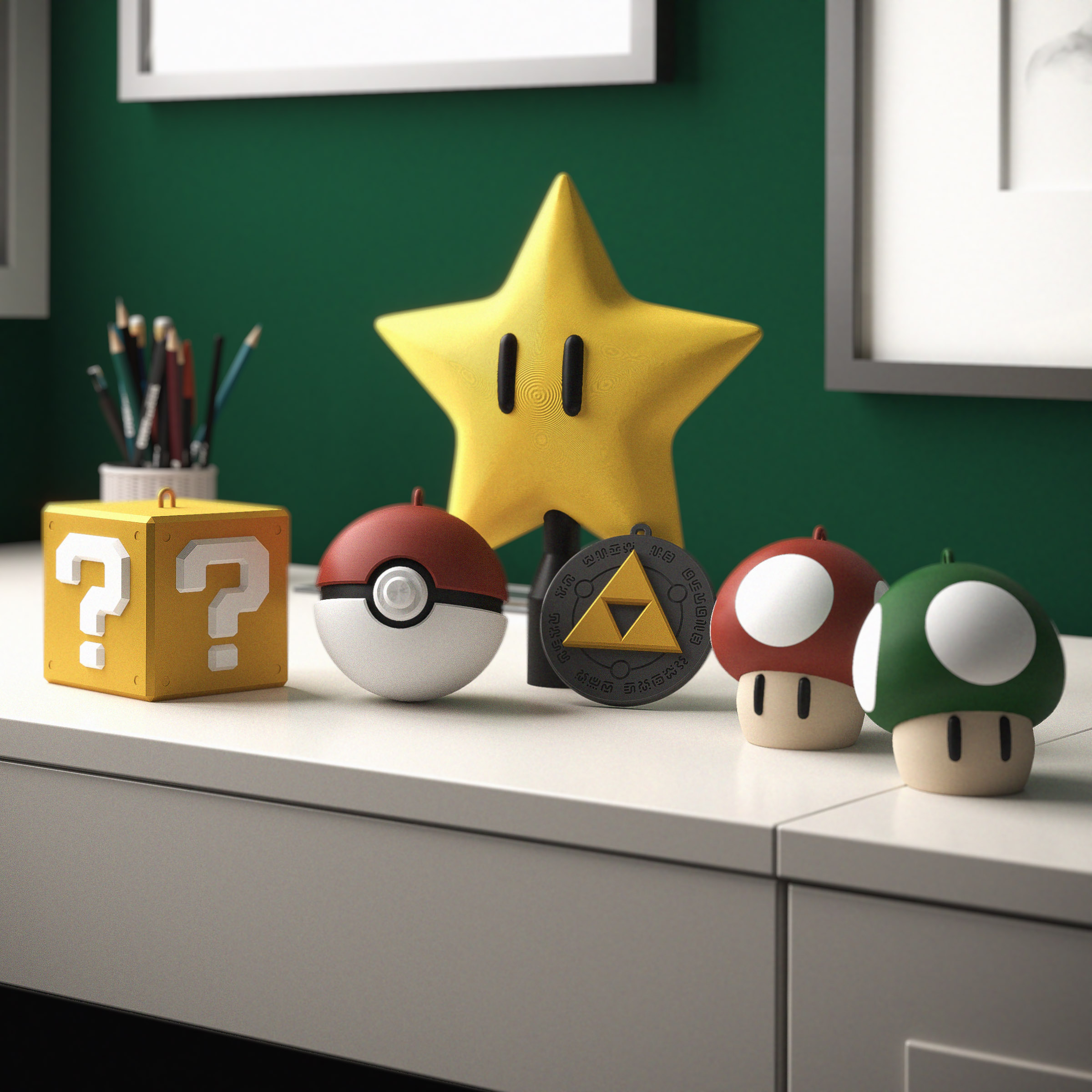 Nintendo themed Christmas tree decoration 3D model thumbnail