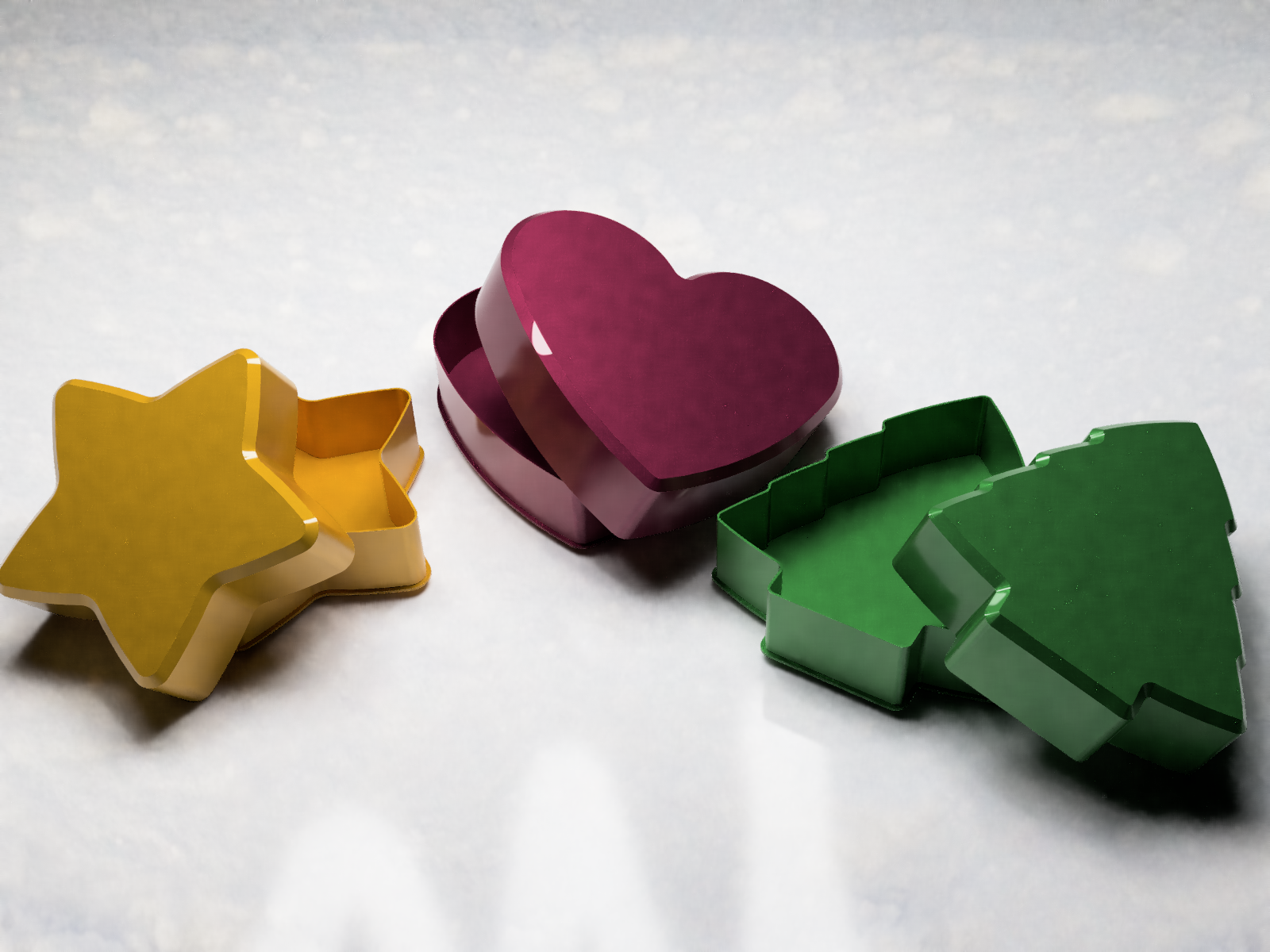 Christmas gift boxes - super fast (vase mode) with slide-in lids