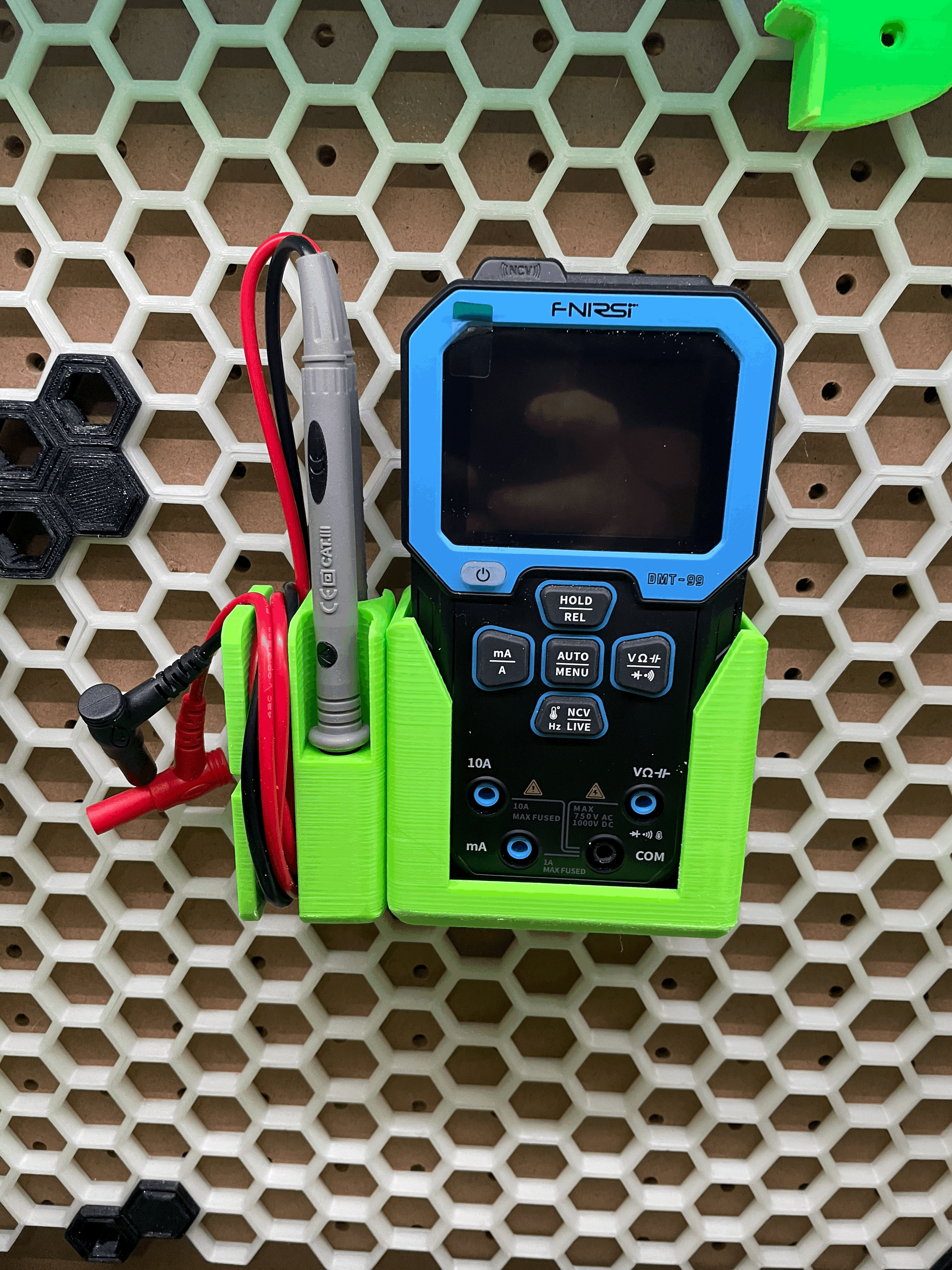 Multimeter FNIRSI DMT-99 And Lead Holder For Honeycomb Storage Wall