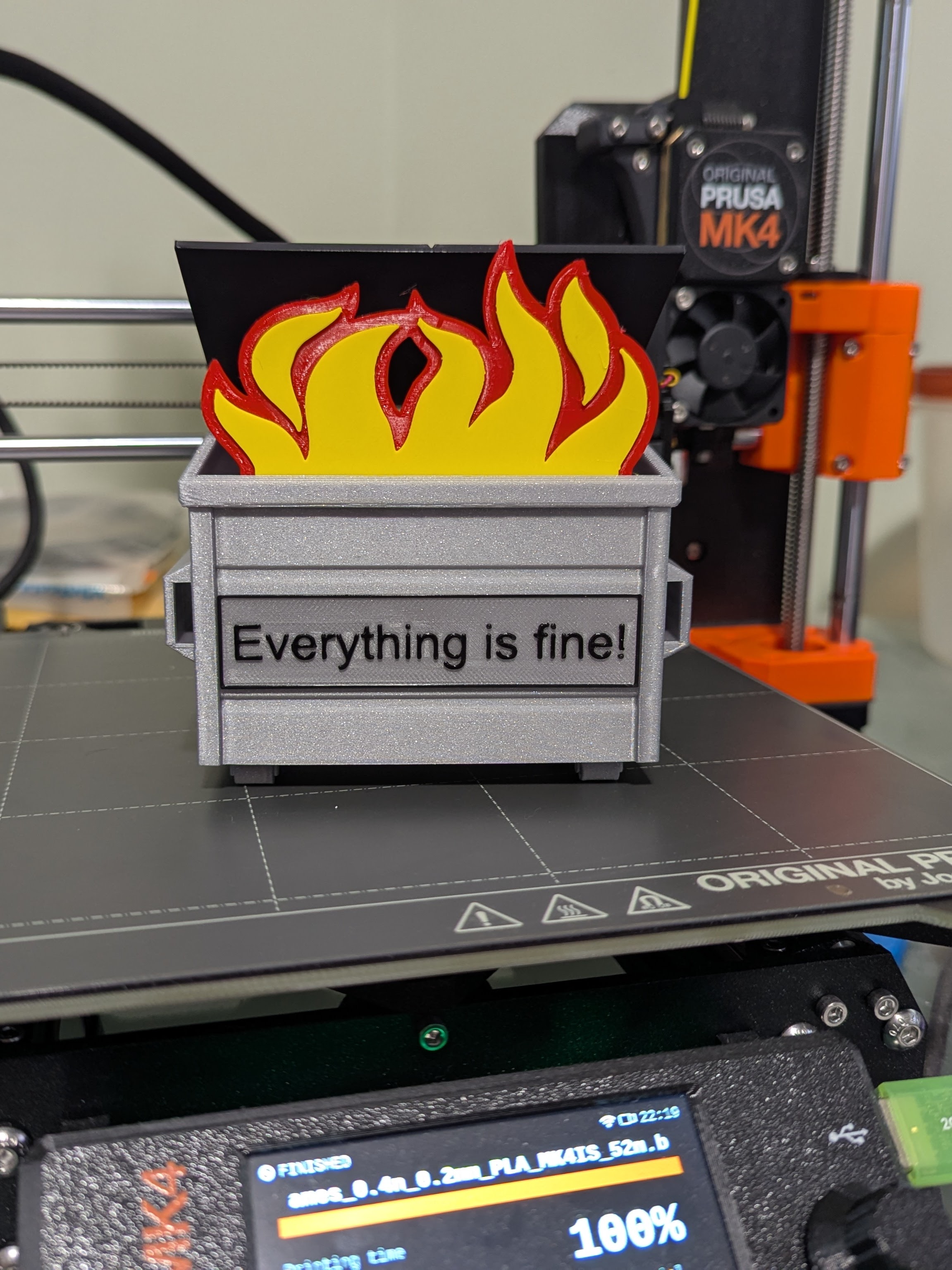 Text plate for the Little Dumpy Dumpster Fire model