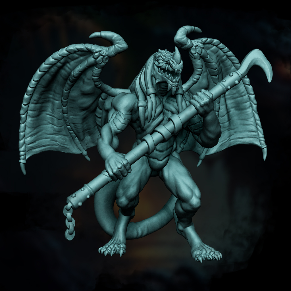 Blue Abishai — Devil Servant of Tiamat | Free STL | D&D 5e Miniature