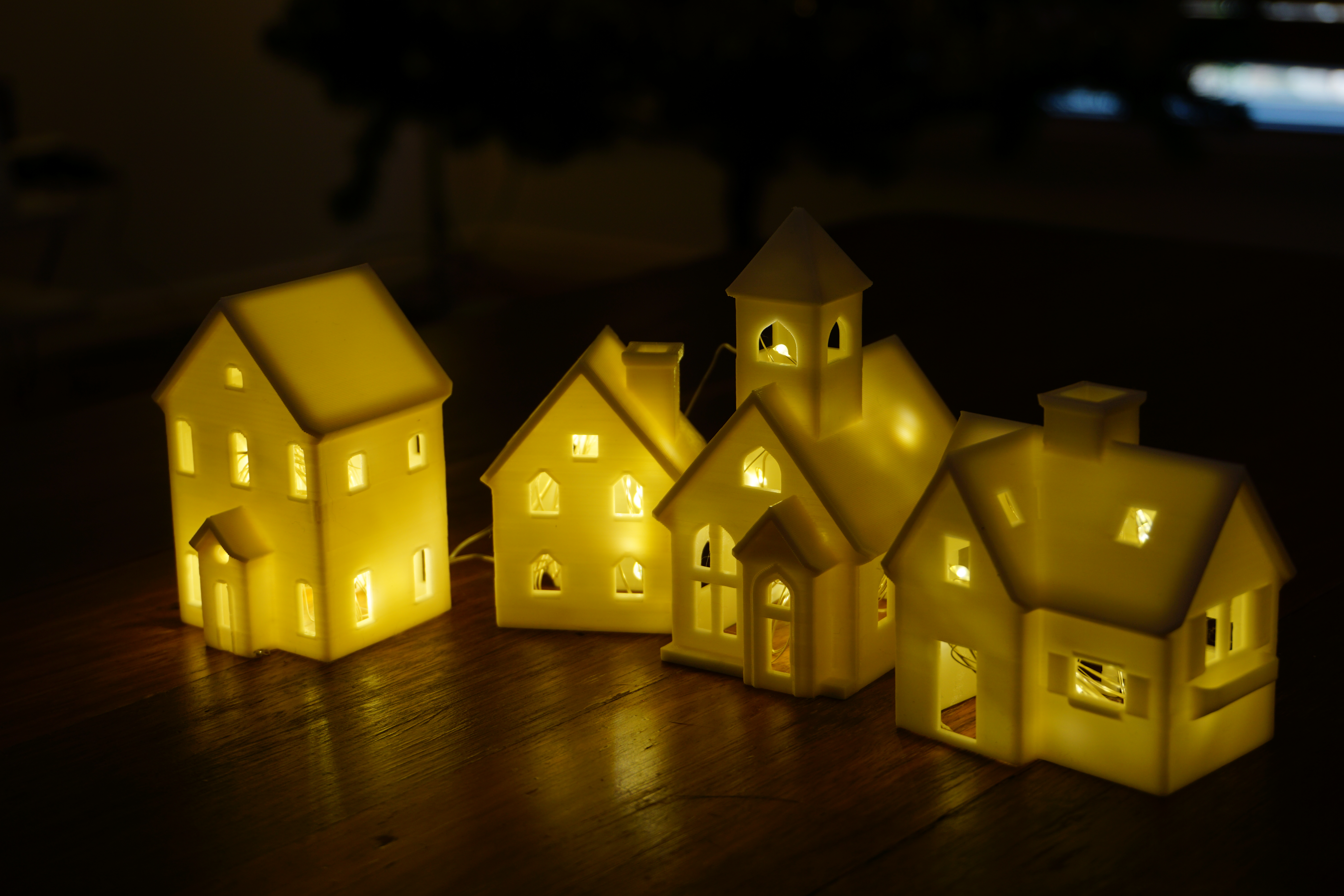 Miniature Christmas Town Tea Light Set