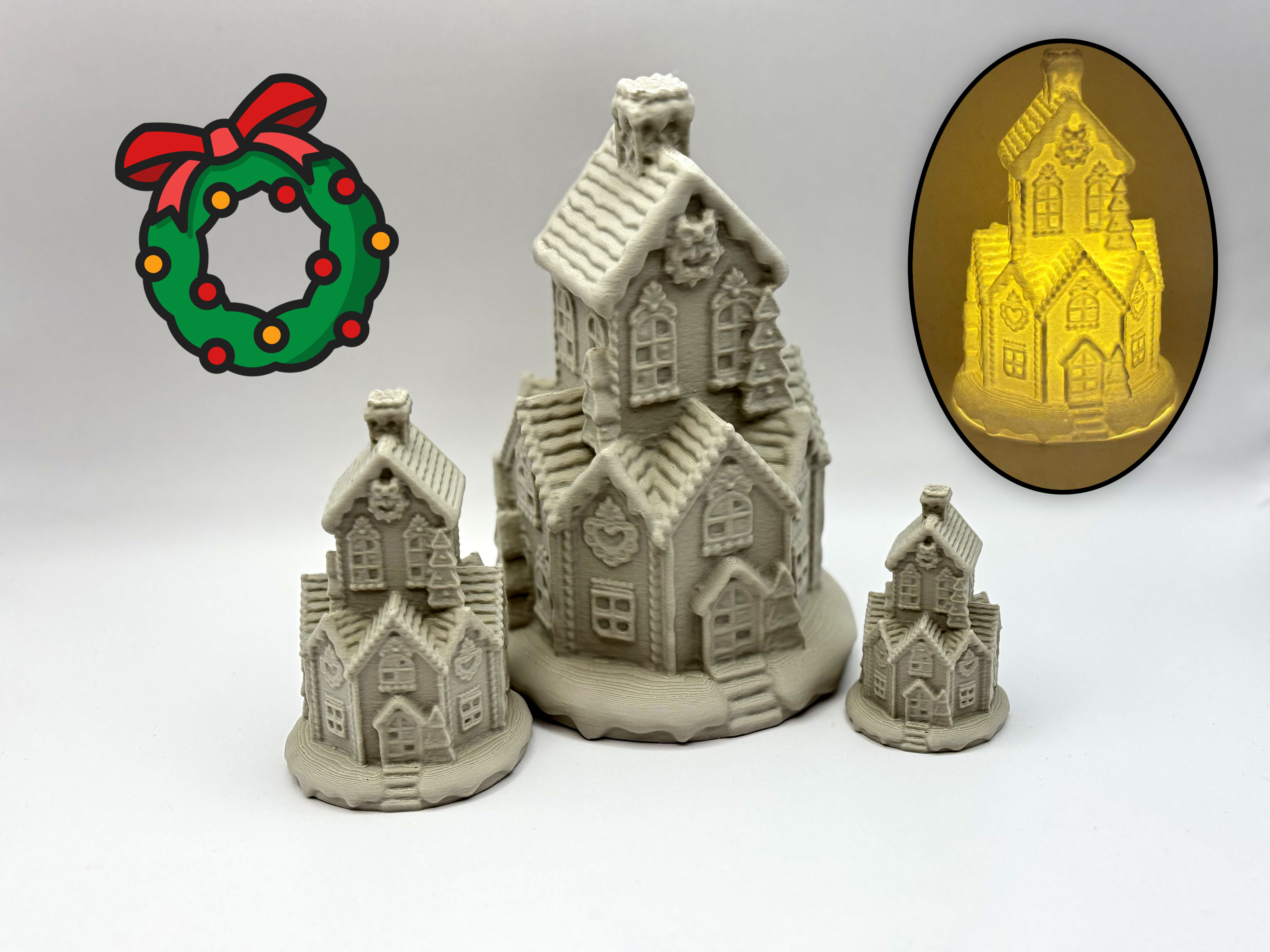 Christmas Gingerbread House with LED
