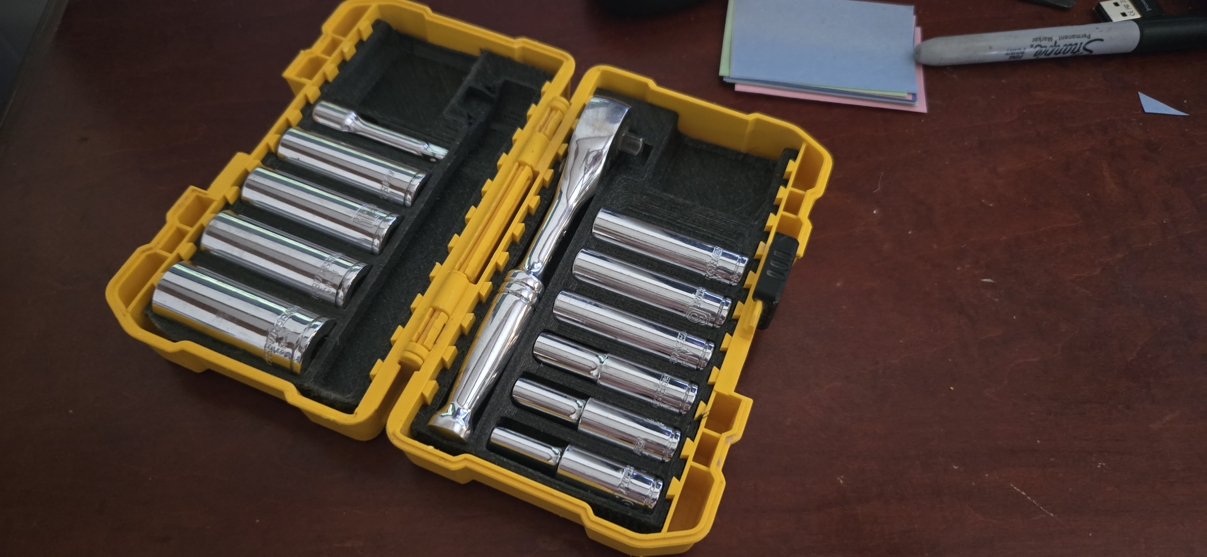 Dewalt Toughcase Pittsburg Quarter inch Deep Metric Socket Organizer