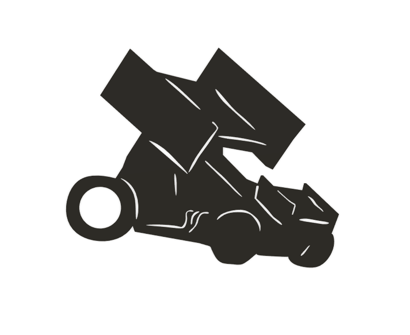 Sprint Car Silhouette Key Chain